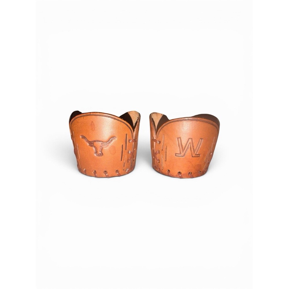 Longhorn Vintage Handcrafted Towing, Leather Cupholders 1 Pair